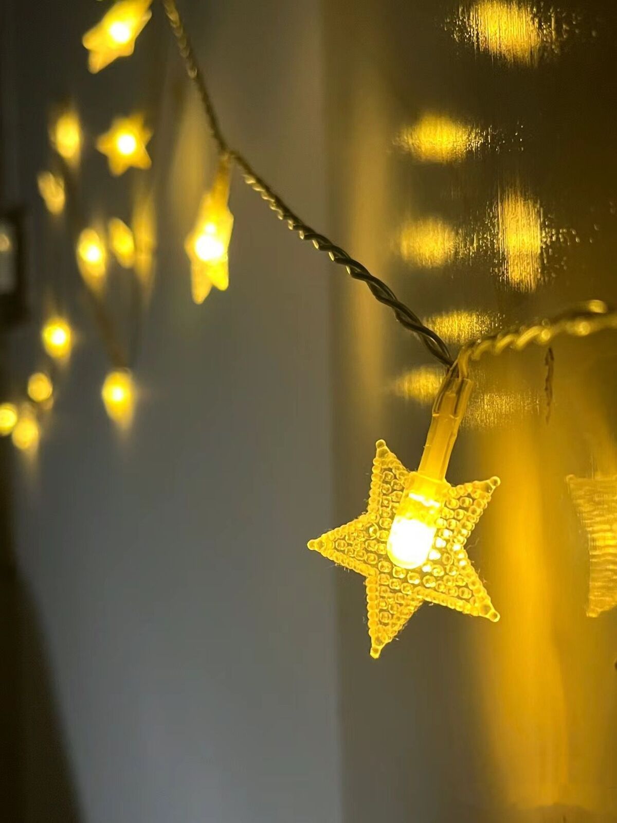 Premium LED String Lights โ Stars & Snowflakes Garland for Christmas & Home Decor