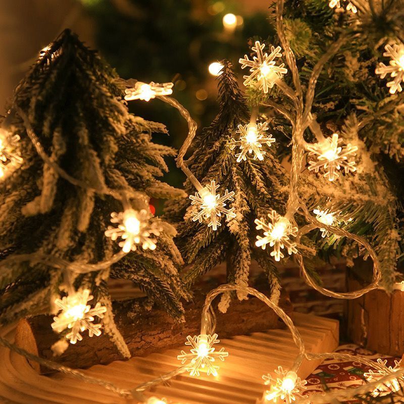 Premium LED String Lights – Stars & Snowflakes Garland for Christmas & Home Decor