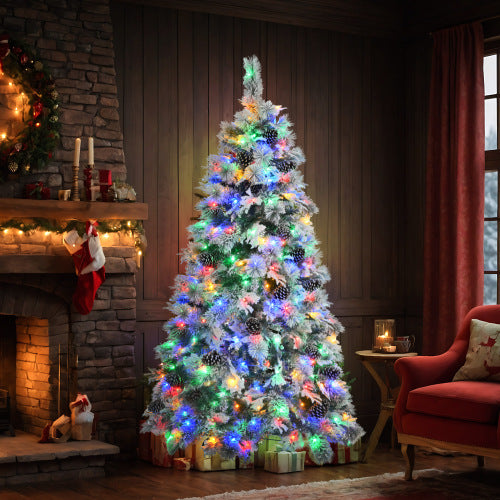 Luxury Pre-Lit Christmas Tree with Pine Cones & LED Lights – 6FT / 1.8M Holiday Centerpiece