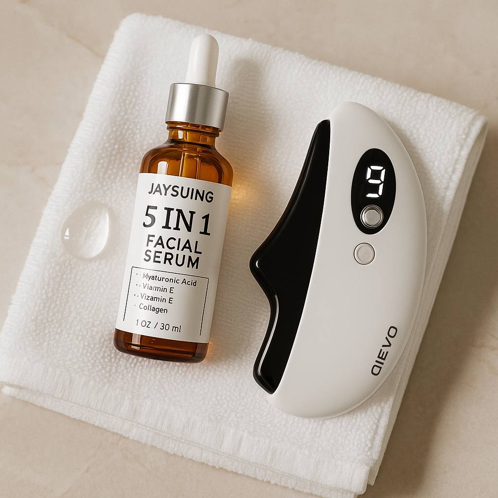 Gua Sha + 5-in-1 Facial Essence Set – The Ultimate Anti-Aging Duo