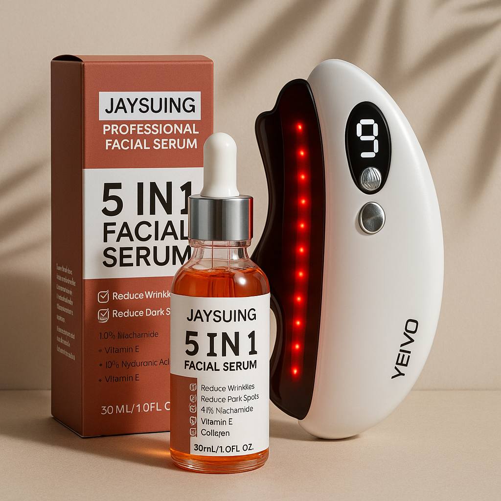 Gua Sha + 5-in-1 Facial Essence Set – The Ultimate Anti-Aging Duo