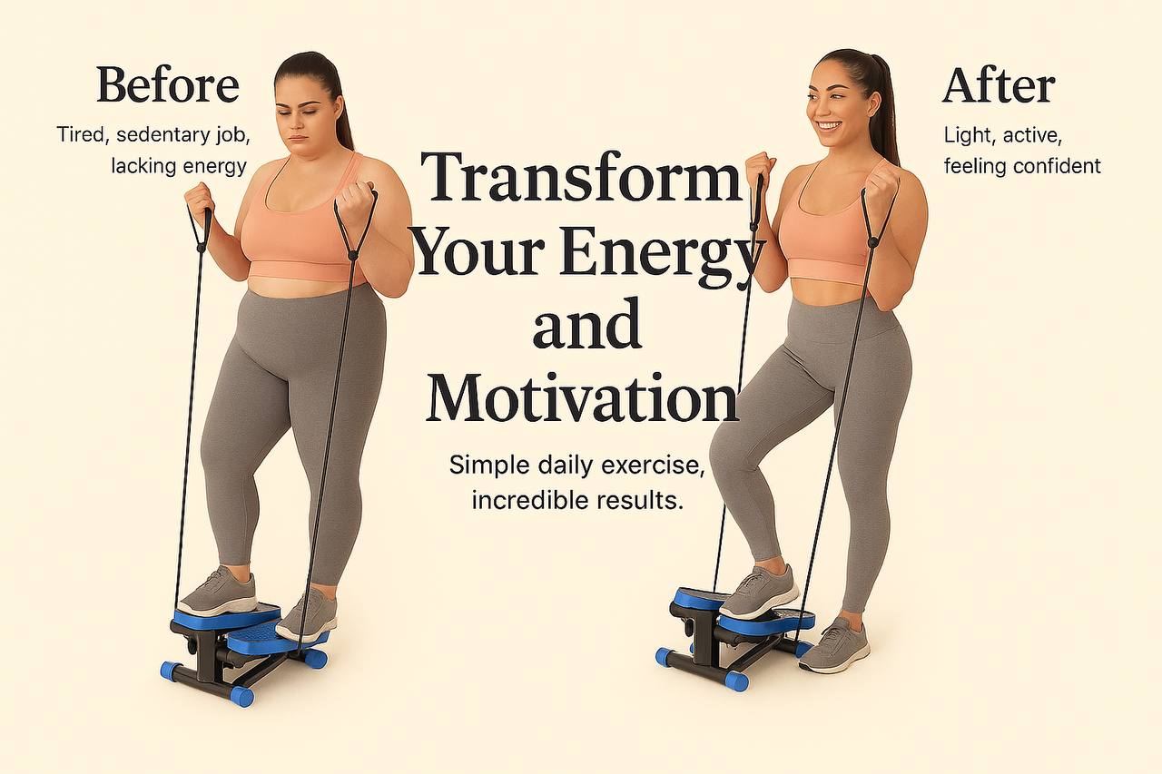 Compact Mini Stepper with Resistance Bands – 330 lbs Capacity