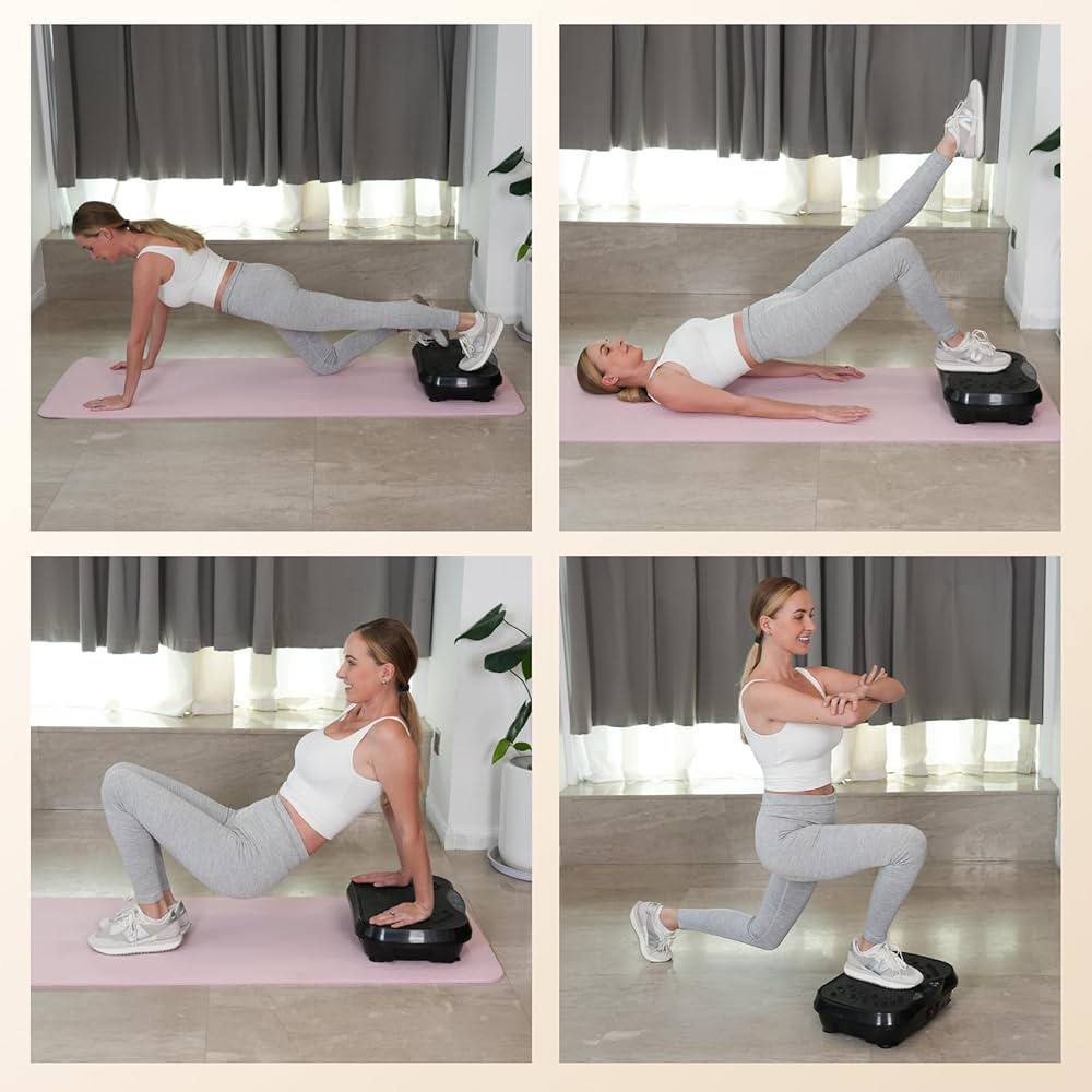 Vibration Plate Exercise Machine with Resistance Bands – Full Body Workout Platform for Weight Loss, Muscle Toning & Home Fitness