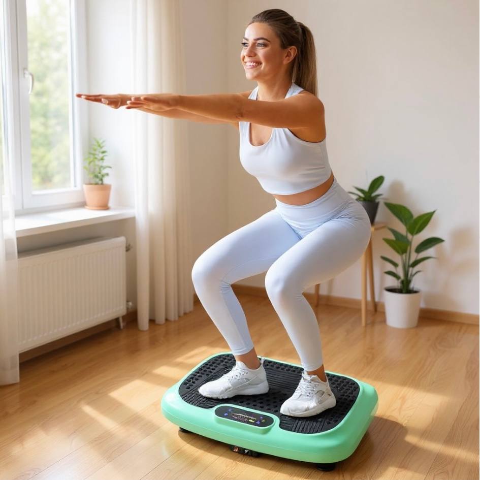 Vibration Plate Exercise Machine with Resistance Bands – Full Body Workout Platform for Weight Loss, Muscle Toning & Home Fitness