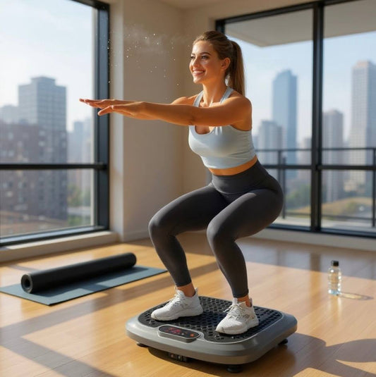 Vibration Plate Exercise Machine with Resistance Bands – Full Body Workout Platform for Weight Loss, Muscle Toning & Home Fitness