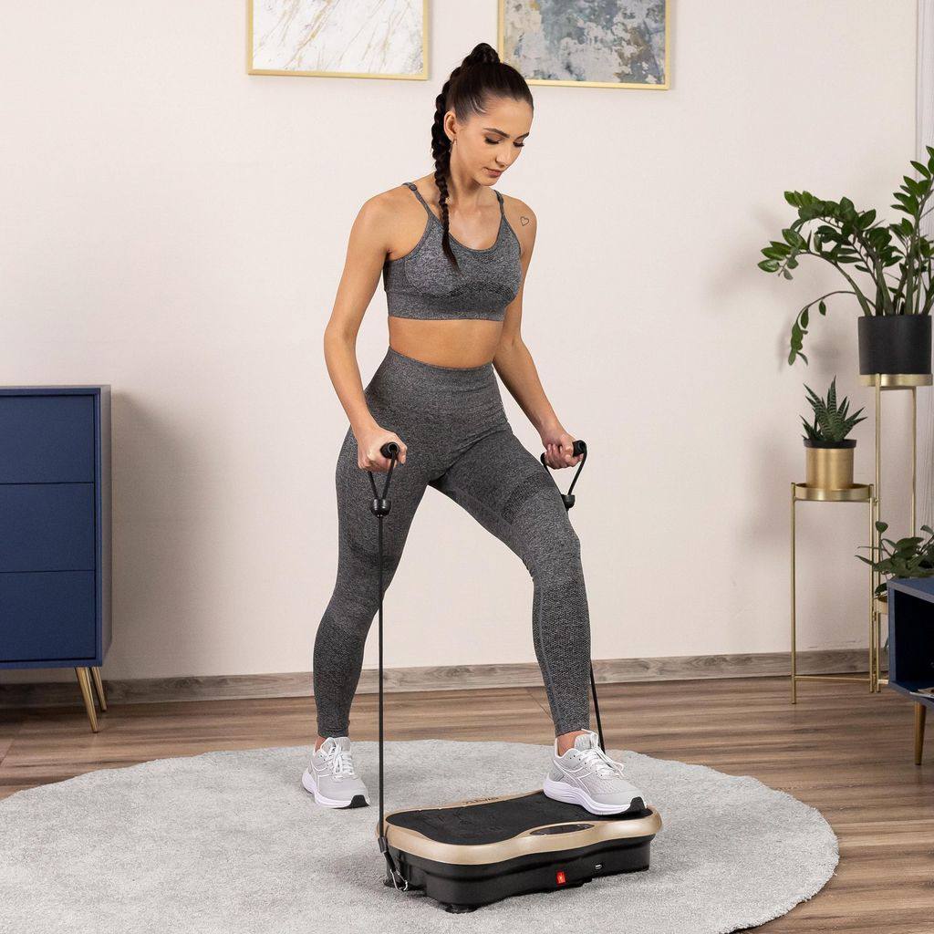 Vibration Plate Exercise Machine with Resistance Bands – Full Body Workout Platform for Weight Loss, Muscle Toning & Home Fitness
