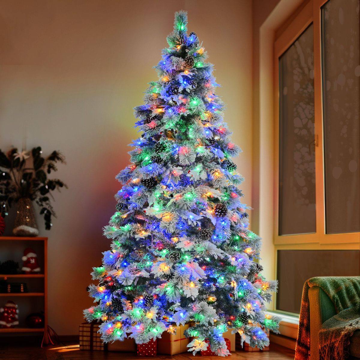 Luxury Pre-Lit Christmas Tree with Pine Cones & LED Lights – 6FT / 1.8M Holiday Centerpiece